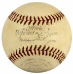1950s Joe Adcock Milwaukee Braves Game Used Home Run ONL (Giles) Baseball - MEARS LOA