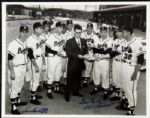1957-58  Milwaukee Braves Multi Signed Photo - 4 Sigs. Incl. Warren Spahn Burdette - JSA