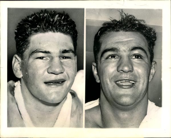 1951 Rocky Marciano Rex Layne "The Sporting News Collection Archives" Original Photo (Sporting News Collection Hologram/MEARS Photo LOA)