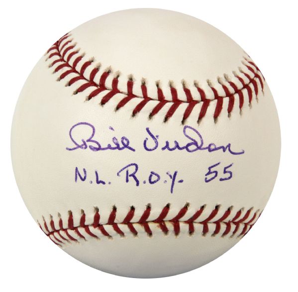 1955 Bill Virdon St. Louis Cardinals Single Signed OML (Selig) Baseball "N.L. R.O.Y. 55" - JSA