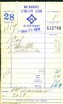 1974 Del Crandall Milwaukee Brewers Signed Milwaukee Athletic Club Receipt - Lot of 5 - JSA 