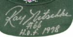1990s Ray Nitschke Green Bay Packers Signed Cap Card & Helmet Car - JSA