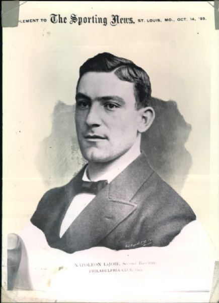 1899 Napoleon Lajoie Philadelphia Phillies "The Sporting News Collection Archives" Original 5" x 7" Photo (Sporting News Collection Hologram/MEARS Photo LOA)