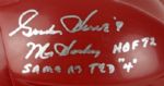 Detroit Red Wings Game Used Helmet Signed by Gordie Howe & Ted Lindsey - Hockeytown Authentics - MEARS