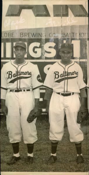 1949 Joe Black Leroy Ferrell Baltimore Elite Giants Negro Leagues "The Sporting News Collection Archives" Original 4" x 8" Photo (Sporting News Collection Hologram/MEARS Photo LOA)