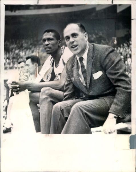 1956-66 Red Auerbach Bill Russell Boston Celtics "The Sporting News Collection Archives" Original Photos (Sporting News Collection Hologram/MEARS Photo LOA) - Lot of 2