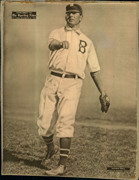 1909 George "Farmer" Bell Brooklyn Dodgers "The Sporting News Collection Archives" Original 8" x 10" Photo (Sporting News Collection Hologram/MEARS Photo LOA)