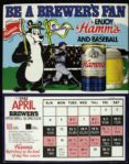 1982 Milwaukee Brewers Hamms Team Schedule Still Complete 