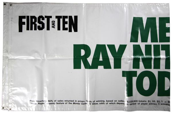 1991 First and Ten "Meet Ray Nitschke Today" Wisconsin Lottery 38.5" x 120" Banner