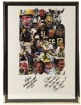1990s Ray Nitschke Green Bay Packers & Dick Butkus Chicago Bears Signed Oversized Poster - JSA 