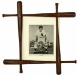 1961 Chicago White Sox Player Mini-Bat Displays  with Autographed 6x10 Photographs - Lot of 8 With Herb Score Ted Kluszewski Minoso