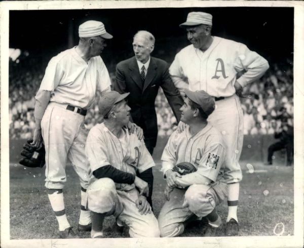 1939 Mack Coombs Bender Grove Cochrane Philadelphia As "The Sporting News Collection Archives" Original 8" x 10" Photo (Sporting News Collection Hologram/MEARS Photo LOA)
