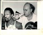 1956-66 Red Auerbach Bill Russell Boston Celtics The Sporting News Collection Archives Original Photos (Sporting News Collection Hologram/MEARS Photo LOA) - Lot of 2