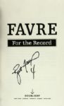 1997 Brett Favre Autographed First Edition Book For the Record Green Bay Packers - JSA
