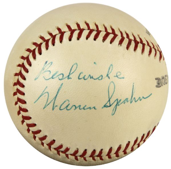 1960 Warren Spahn Milwaukee Braves Vintage Single Signed Baseball - JSA 