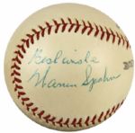 1960 Warren Spahn Milwaukee Braves Vintage Single Signed Baseball - JSA 