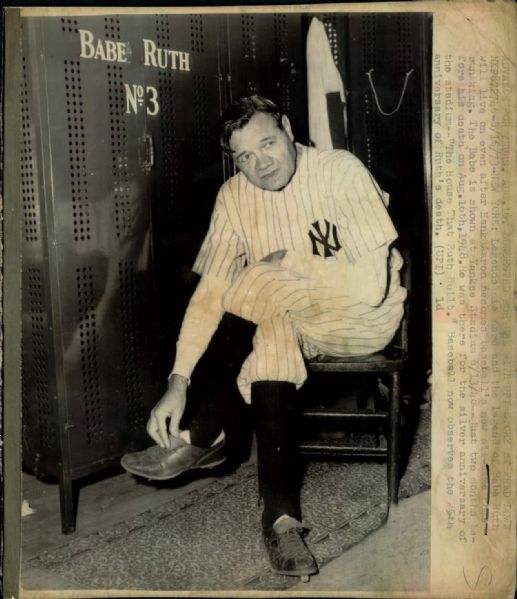 1948 Babe Ruth New York Yankees "The Sporting News Collection Archives" Original Photos (Sporting News Collection Hologram/MEARS Photo LOA) - Lot of 2