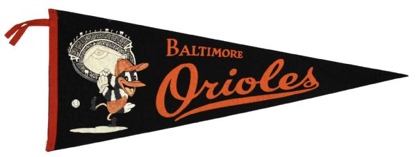 Late 60s Early 70s Baltimore Orioles Pennant 