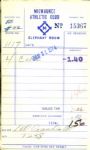 1974 Del Crandall Milwaukee Brewers Signed Milwaukee Athletic Club Receipt - Lot of 5 - JSA 