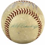 1958-65 Hank Aaron & Del Crandall Milwaukee Braves County Stadium Signed Game Used Baseball - Steiner/ JSA & MEARS  