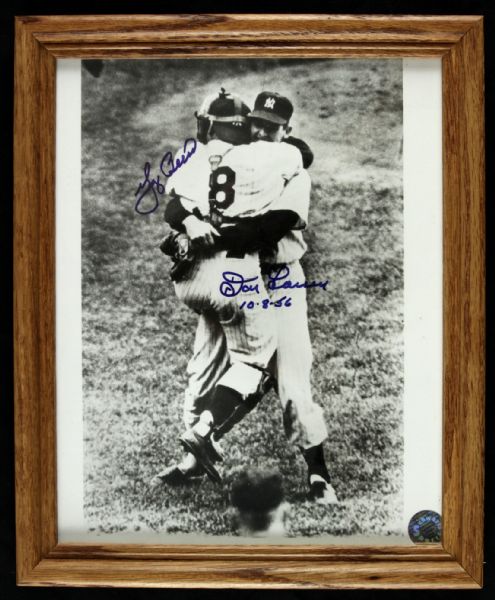1956 Don Larsen & Yogi Berra New York Yankees Signed 8" x 10" Photo - JSA