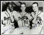 1950s Milwaukee Braves Signed 11" x 14" With Hank Aaron Warren Spahn & Eddie Mathews - JSA 