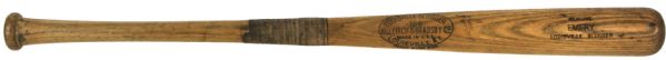 1942 John Emery H&B Louisville Slugger Professional Model Game Used Bat - Greenville Spinners (MEARS LOA)