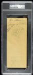 1974 Bobby Thomson Milwaukee Braves Signed Brewers Check - PSA Encapsulated