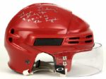 Detroit Red Wings Game Used Helmet Signed by Gordie Howe & Ted Lindsey - Hockeytown Authentics - MEARS