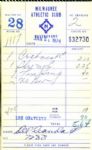 1974 Del Crandall Milwaukee Brewers Signed Milwaukee Athletic Club Receipt - Lot of 5 - JSA 
