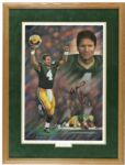 1997 Brett Favre Green Bay Packers Signed Heart of Gold II Print Artists Proof 32/80 - MEARS 
