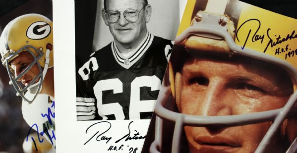 1990s Ray Nitschke Green Bay Packers Signed 8" x 10" Photo - Lot of 3