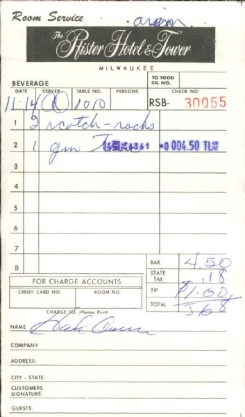 Hank Aaron Milwaukee Braves  & Family Signed Receipts - JSA 