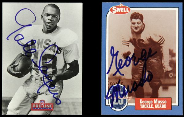 1988-93 George Musso & Gale Sayers Chicago Bears Signed Cards - JSA