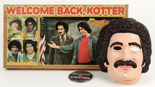 1978 Welcome Back Kotter Board Game, Mask & Button 