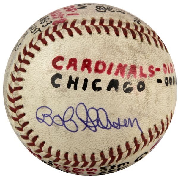 1965 Bob Gibson St. Louis Cardinals Game-Used Baseball From Game He Hit Home Run - JSA