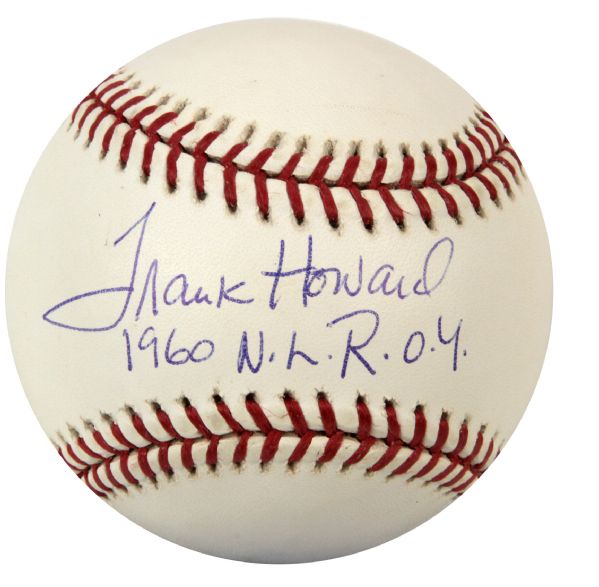 1960 Frank Howard Los Angeles Dodgers Single Signed OML (Selig) Baseball "1960 N.L. R.O.Y" - JSA 