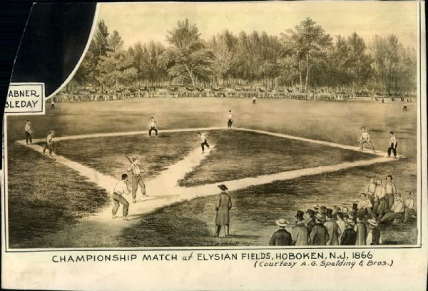 1866 Artists Depiction of Championship Game "The Sporting News Collection Archives" Original Photo (Sporting News Collection Hologram/MEARS Photo LOA)