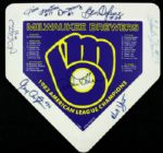 1982 Milwaukee Brewers Multi Signed Plate w/ 8 Sigs. - JSA