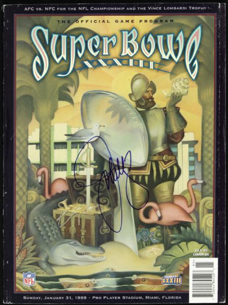 1999 John Elway Super Bowl XXXIII Signed Game Program - JSA
