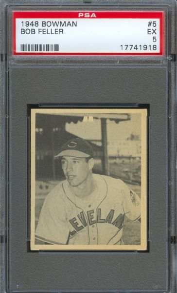 1948 Bowman Indians Bob Feller #5 PSA EX 5
