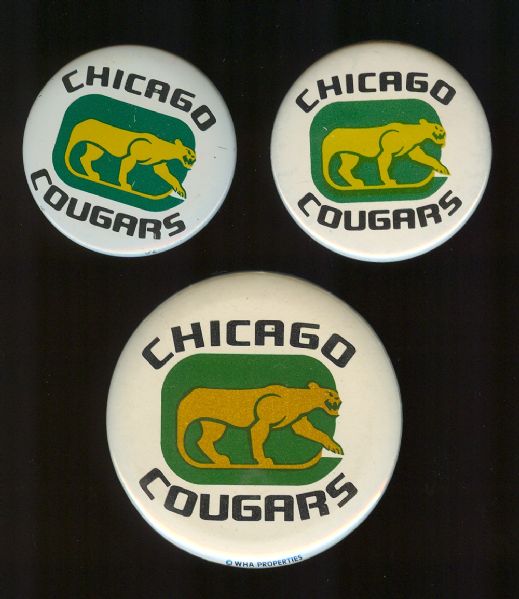 1970s Chicago Cougars Pinbacks (3)
