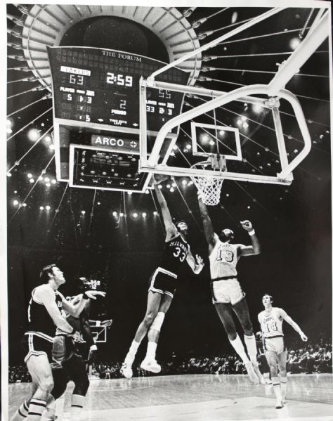 1972 Kareem Abdul-Jabbar vs. Wilt Chamberlain "TSN Collection Archives" Original First Generation 11" x 14" Choice Jumbo Oversized Photo (TSN Collection Hologram/MEARS Photo LOA) 1:1, Unique
