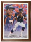 1998-99 John Elway Denver Broncos Andy Goralski Canvas Print 46/47 Signed by Elway & Artist - MEARS 