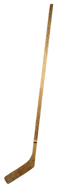 1970s Bill White Game Used Northland Hockey Stick Signed by Chicago Blackhawks Team (MEARS Auction LOA)