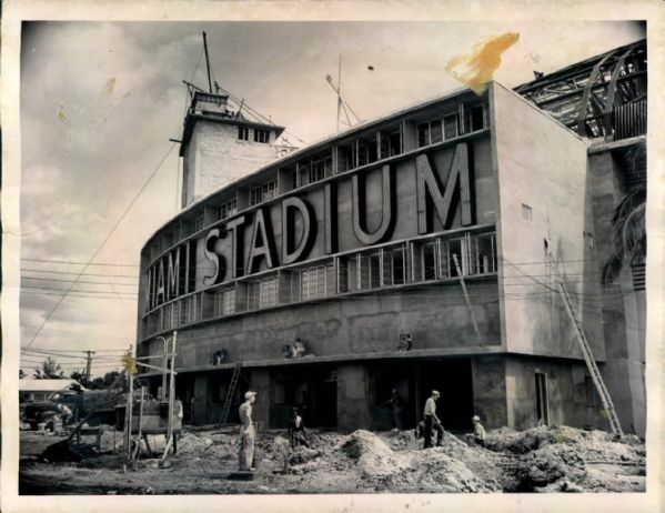 1949-57 circa Miami Stadium "The Sporting News Collection Archives" Original Photos (Sporting News Collection Hologram/MEARS Photo LOA) - Lot of 3