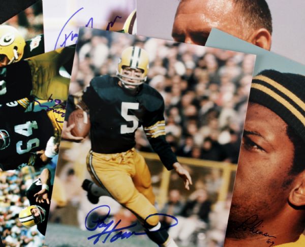 1960s Green Bay Packers Signed 8" x 10" Photo - Lot of 6 w/ Wood Hornung Robinson - JSA