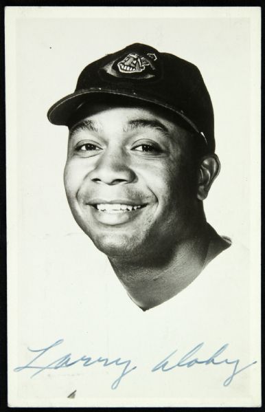 1955 Larry Doby Cleveland Indians Signed Postcard - JSA 