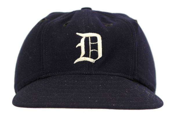 1940-41 Bruce Campbell Autographed Spalding Detroit Tigers Game Worn Cap with Experimental Batting Helmet Panels Installed - Earliest Known with Patent Pending (MEARS / JSA )