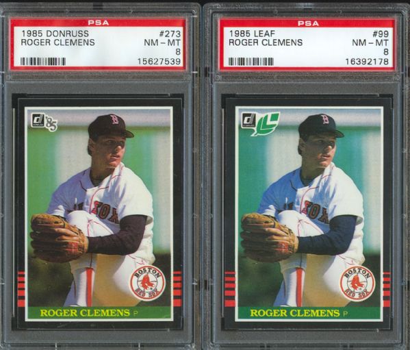 1985 Donruss & Leaf Roger Clemens Rookies PSA NM-MT 8